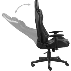 Silla gaming Ayton altura regulable + respaldo reclinable 123-133x60x69 cm