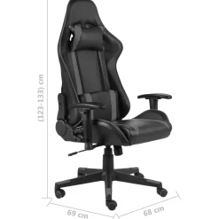 Silla gaming Ayton altura regulable + respaldo reclinable 123-133x60x69 cm