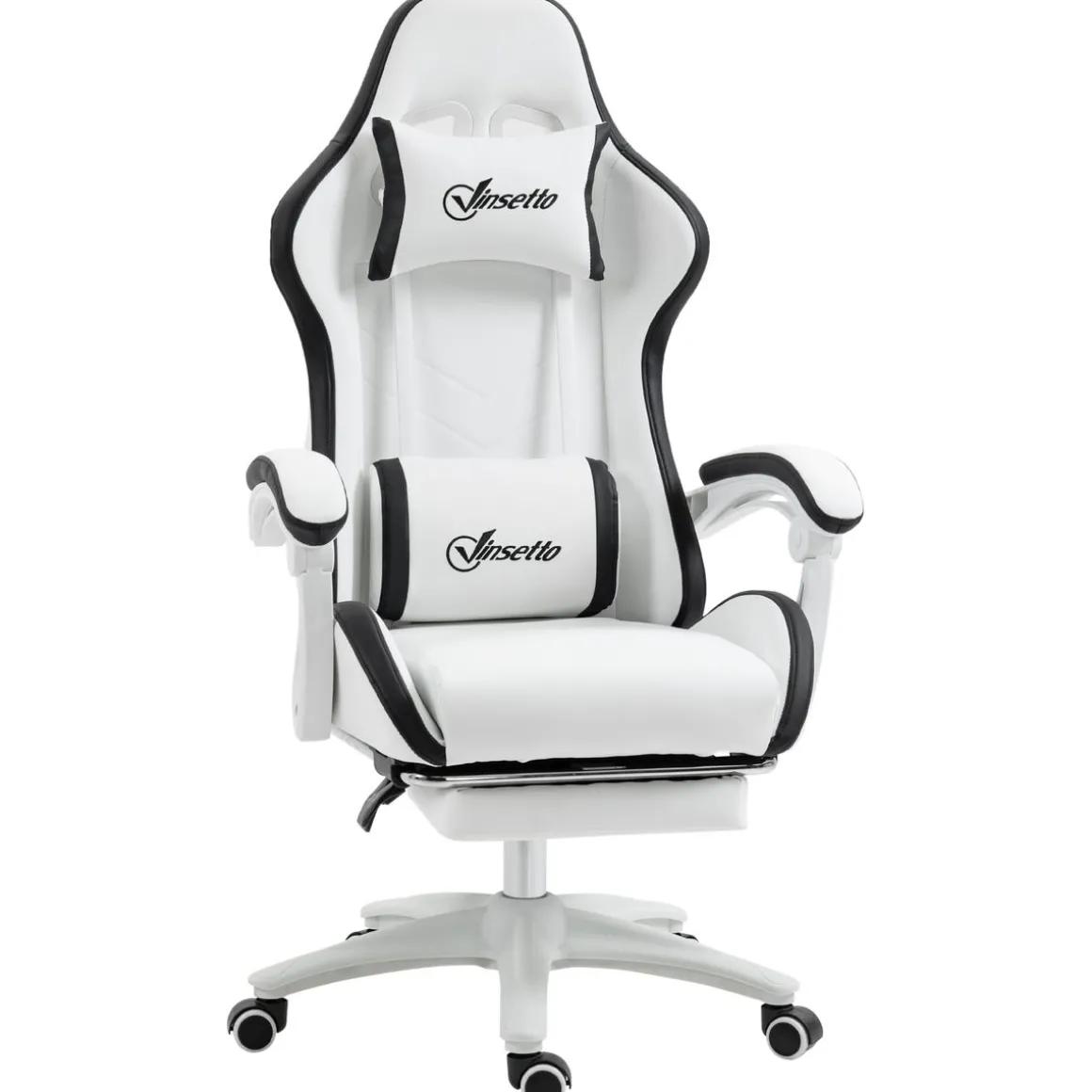 Silla gaming Blane Vinsetto altura regulable con reposapiés blanco 121-129x65x65 cm