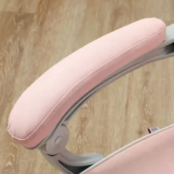 Silla gaming Play Homcom altura regulable + 6 modos de masaje + reposapiés retráctil rosa 115,5-123x63x63 cm