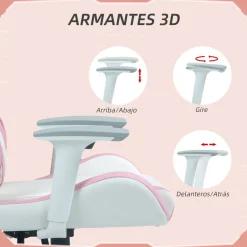 Silla gaming Powick Homcom altura ajustable 120-128x67x60 cm