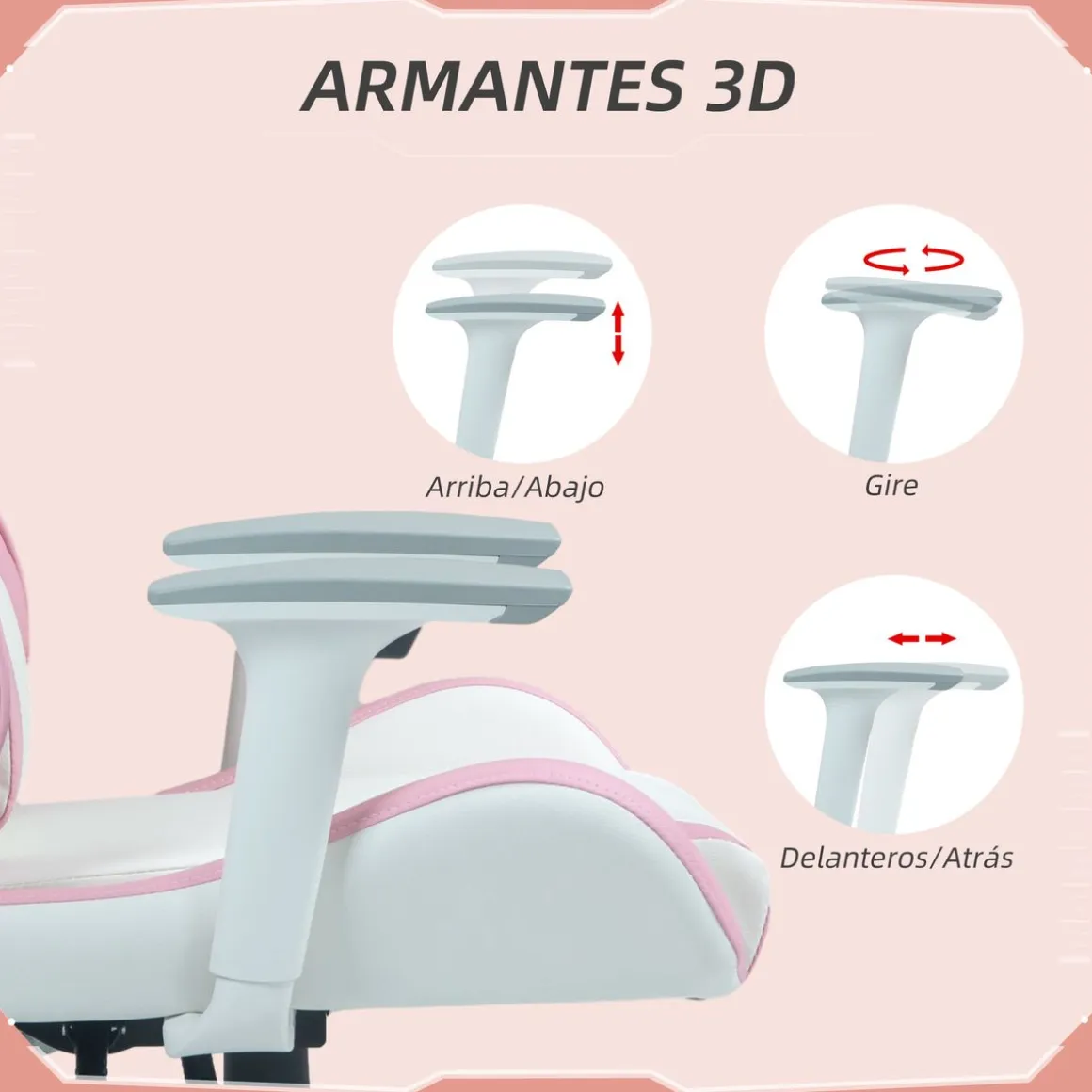 Silla gaming Powick Homcom altura ajustable 120-128x67x60 cm