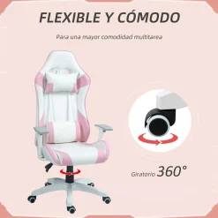 Silla gaming Powick Homcom altura ajustable 120-128x67x60 cm