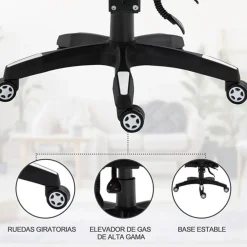 Silla gaming regulable con reposapiés