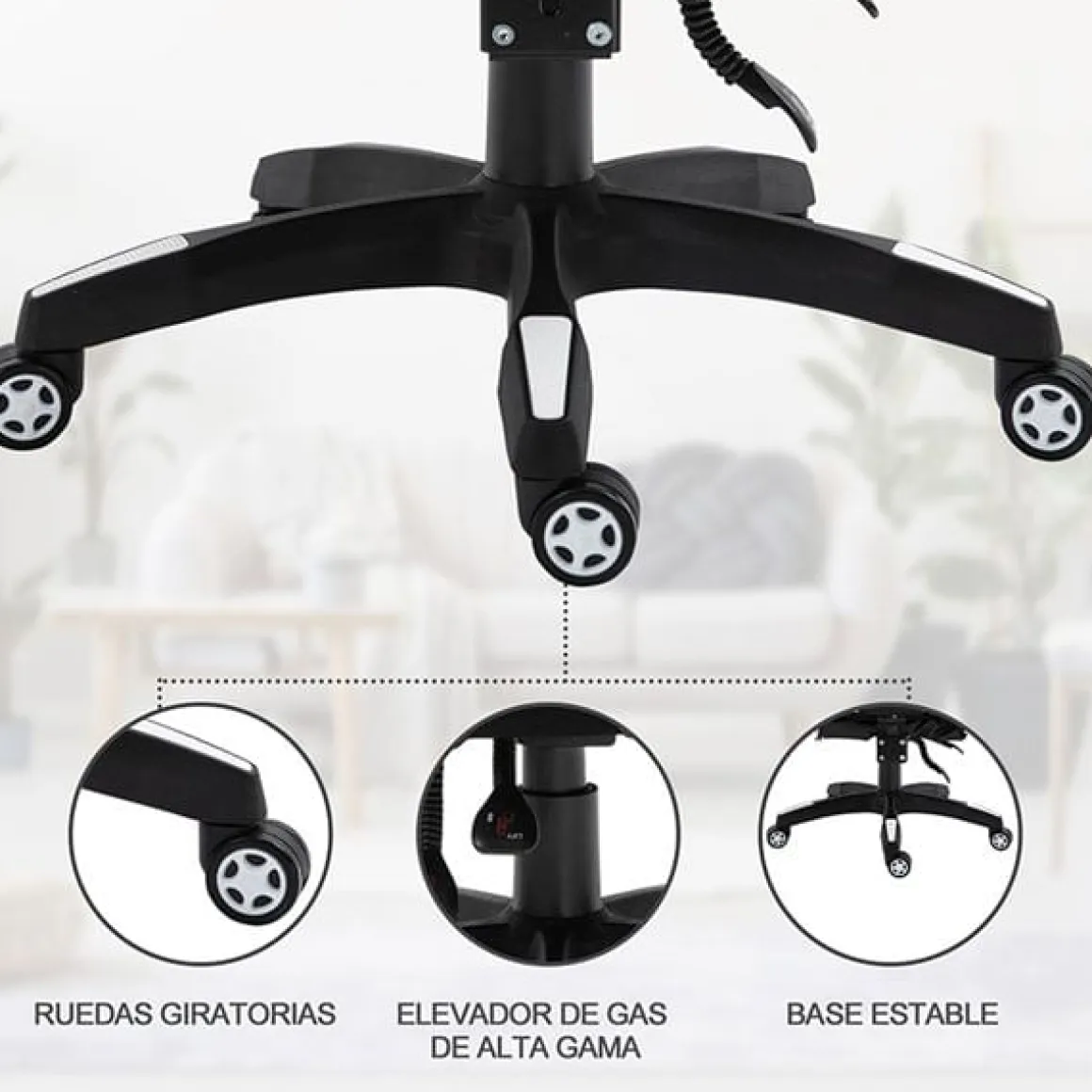 Silla gaming regulable con reposapiés