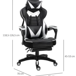 Silla gaming regulable con reposapiés