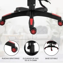 Silla gaming regulable con reposapiés