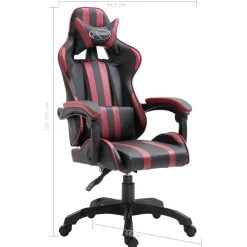 Silla gaming Volutha con reposabrazos reclinable 115-122x61,5x68 cm