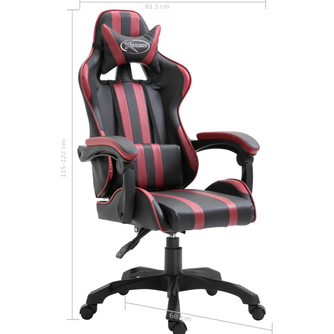 Silla gaming Volutha con reposabrazos reclinable 115-122x61,5x68 cm