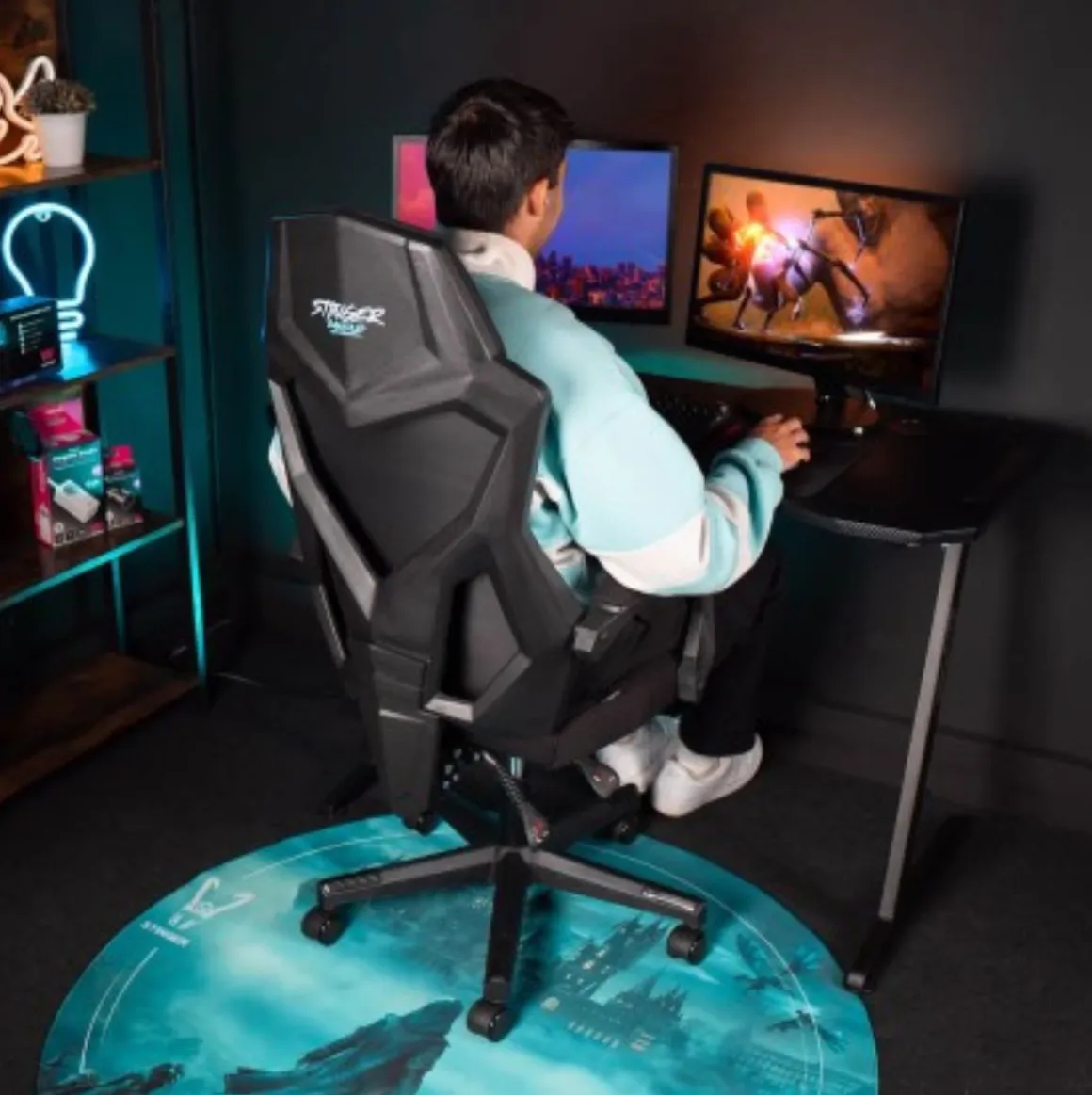 Silla gaming Woxter Stinger Station Sense altura + respaldo ajustable negro 114,5-124,5x65x51 cm