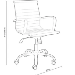 Silla Lucy giratoria polipiel negro 89-99x64x64 cm