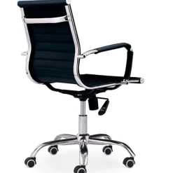 Silla Lucy giratoria polipiel negro 89-99x64x64 cm