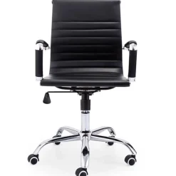 Silla Lucy giratoria polipiel negro 89-99x64x64 cm