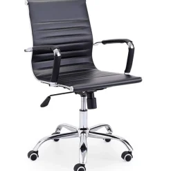 Silla Lucy giratoria polipiel negro 89-99x64x64 cm