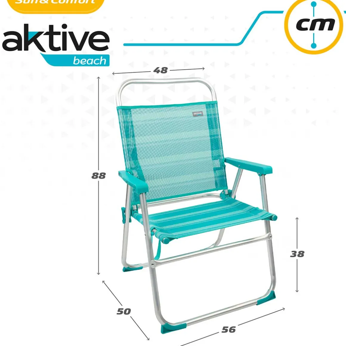 Silla plegable fija Aktive con asa 88x56x50 cm