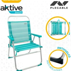 Silla plegable fija Aktive con asa 88x56x50 cm