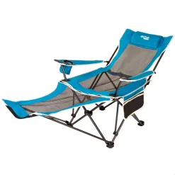 Silla tumbona Aktive Camping 2 posiciones con cojín azul