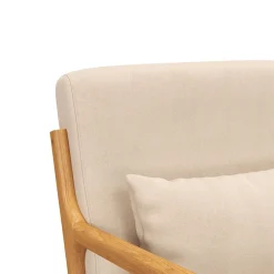 Sillón Batuta Homcom acolchado con reposabrazos beige 76x61x78 cm