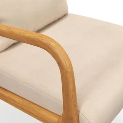Sillón Batuta Homcom acolchado con reposabrazos beige 76x61x78 cm