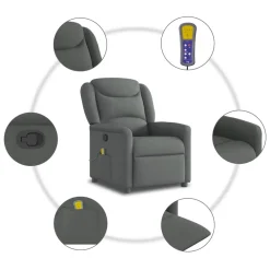 Sillón de masaje Arizaba 6 puntos de masaje reclinable 100x78x95 cm