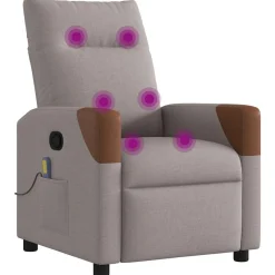 Sillón de masaje Catalina reclinable + 6 puntos de masaje + mando gris 84-100x69x86 cm