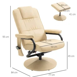Sillón de masaje eléctrico Homcom con reposapiés