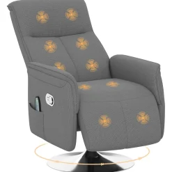 Sillón de masaje Kira Homcom 10 puntos de masaje + reposapiés + mando gris 117x68,5x77 cm