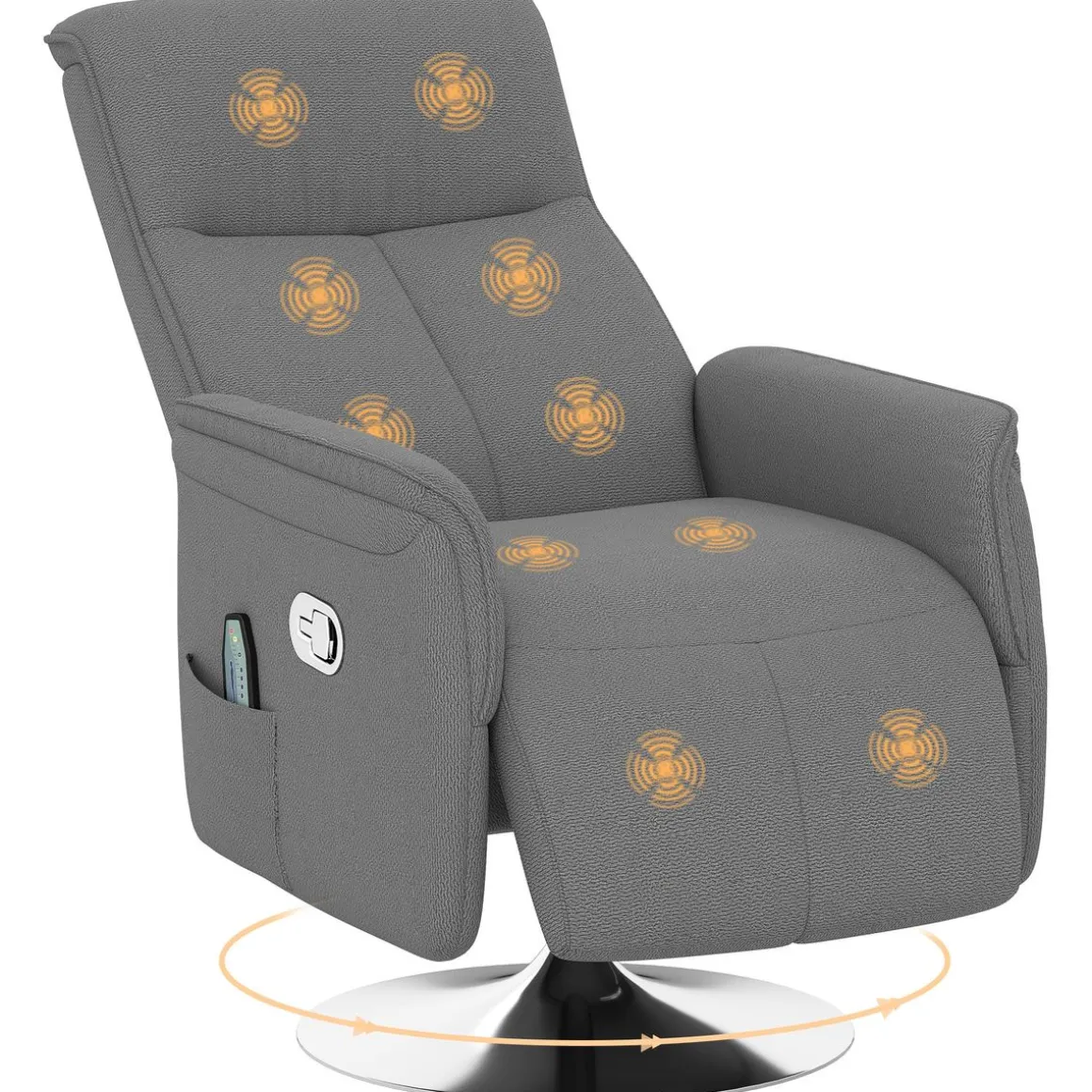 Sillón de masaje Kira Homcom 10 puntos de masaje + reposapiés + mando gris 117x68,5x77 cm