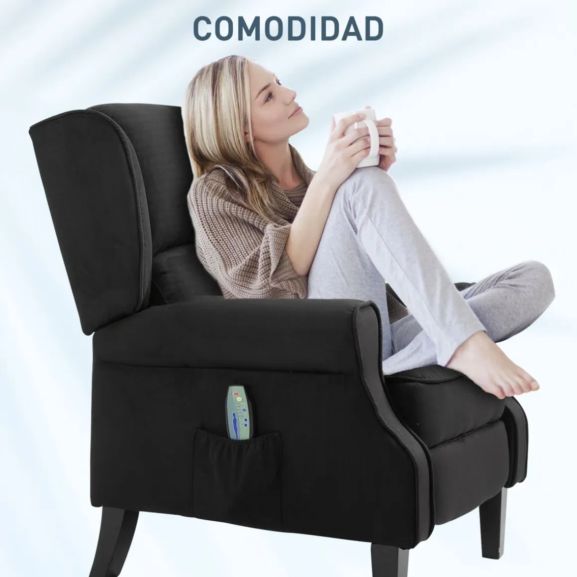Sillón de masaje Madreselva Homcom reclinable con mando a distancia 101x78x83-153 cm