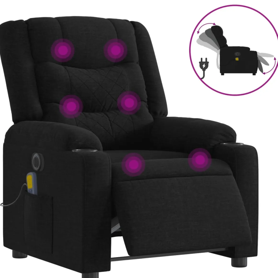 Sillón de masaje Mostera reclinable 6 puntos de masaje 99x75,5x93 cm