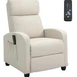 Sillón de masaje Rumbo Homcom 8 programas 5 intensidades crema 98x68x88 cm