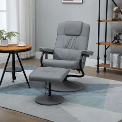 Sillón de masaje Valentín Homcom reclinable 10 puntos de masaje gris 102x77x88 cm