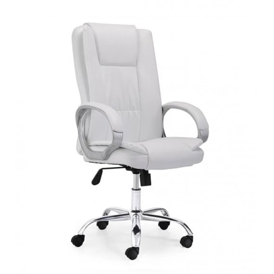 Sillón giratorio Atlas símil piel blanco 114-122x64x68 cm