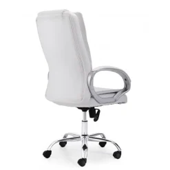 Sillón giratorio Atlas símil piel blanco 114-122x64x68 cm