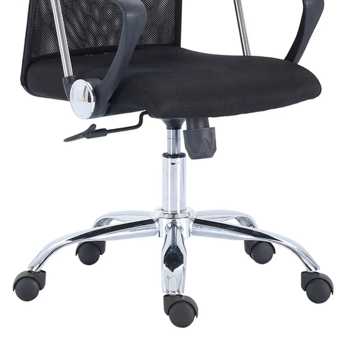 Sillón giratorio Coach altura regulable con reposabrazos negro 112-122x64x64 cm