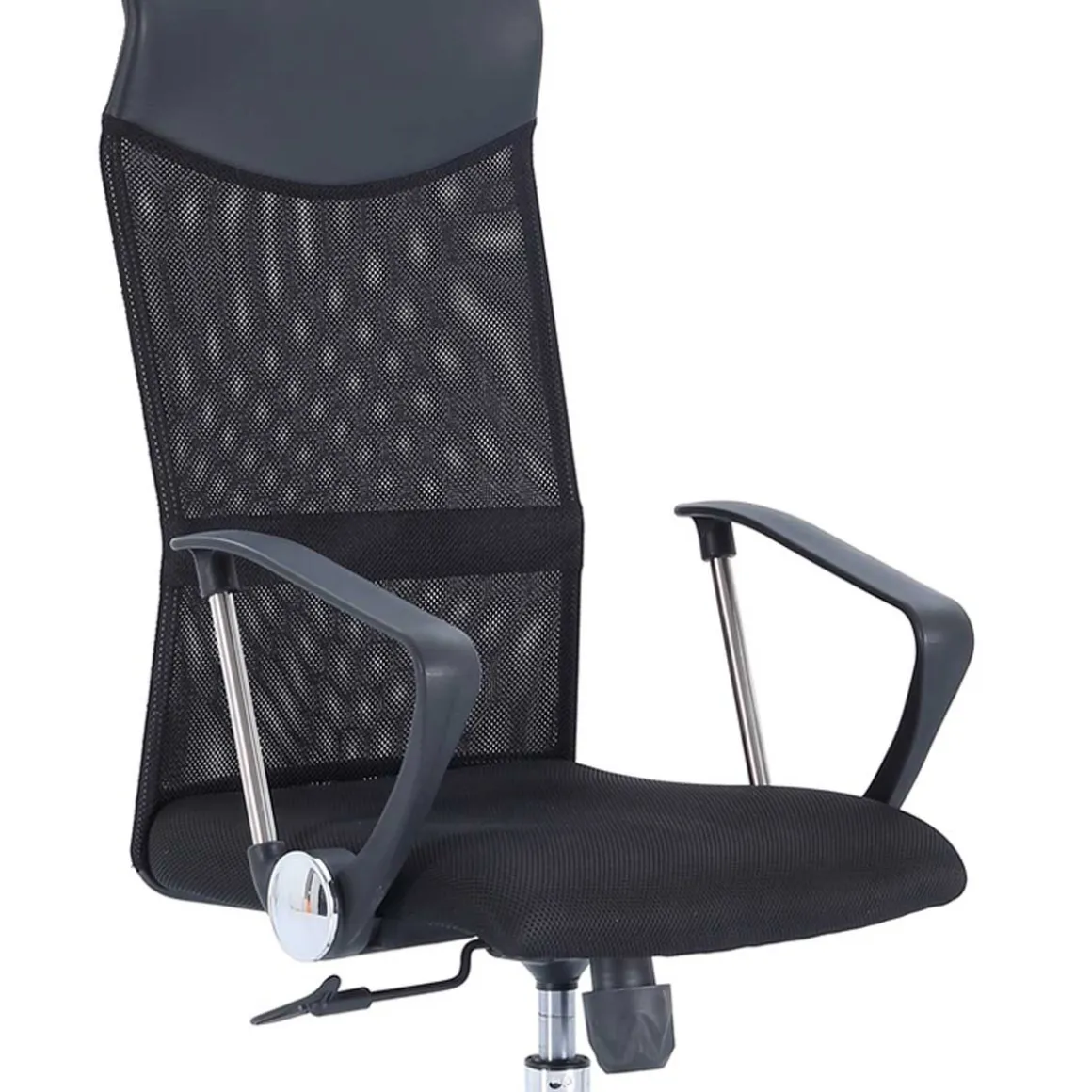 Sillón giratorio Coach altura regulable con reposabrazos negro 112-122x64x64 cm
