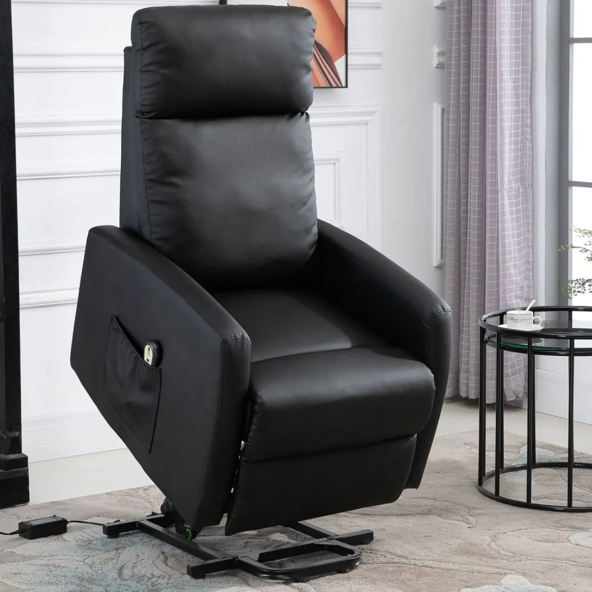 Sillón Glow Homcom elevable respaldo reclinable 105x67x95 cm