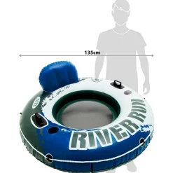 Sillón hinchable River Run Intex con respaldo azul Ø135cm