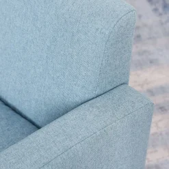 Sillón infantil Homcom +3A lino azul 44x49x45 cm
