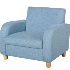Sillón infantil Homcom +3A lino azul 44x49x45 cm