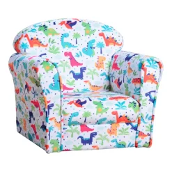 Sillón infantil Homcom dinosaurios 45kg +3A multicolor 44x50x39 cm