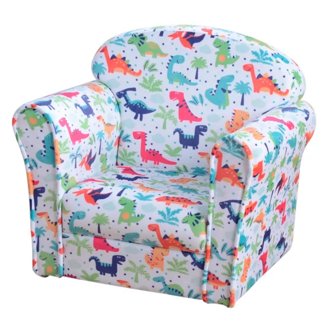Sillón infantil Homcom dinosaurios 45kg +3A multicolor 44x50x39 cm
