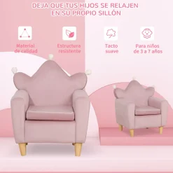 Sillón infantil Mandy Homcom diseño mini +3A rosa 58x50x42 cm