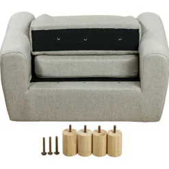 Sillón infantil Ruby Homcom diseño mini +3A gris 53x61x42 cm