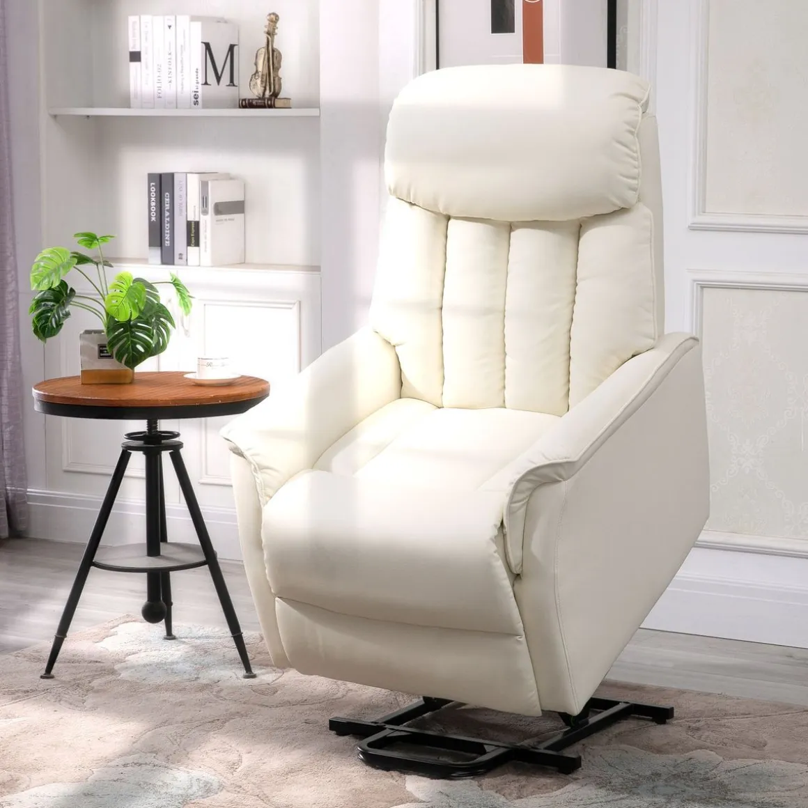 Sillón levantapersonas Medellín Homcom mando a distancia crema 104x80x94 cm