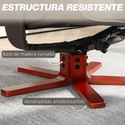 Sillón Luna Homcom reclinable + reposapiés marrón 105x83x78 cm