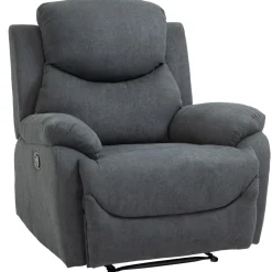 Sillón Olite Homcom reclinable extra acolchado gris 105,5x97x96 cm