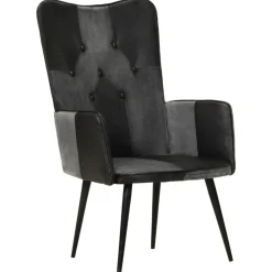 Sillón orejero Remo cuero 97x41x55 cm