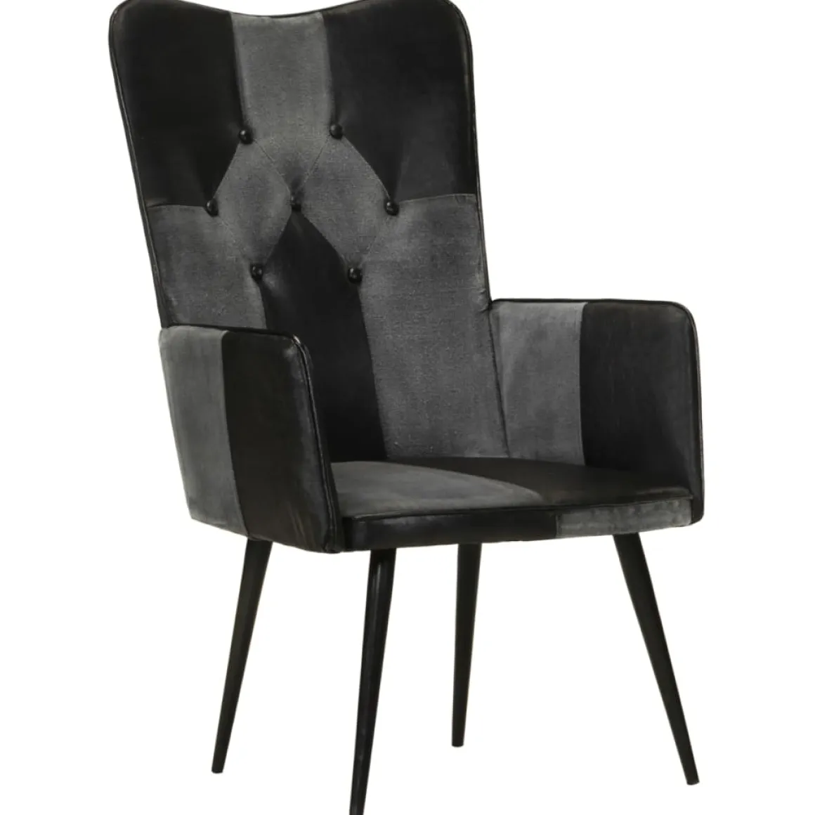 Sillón orejero Remo cuero 97x41x55 cm