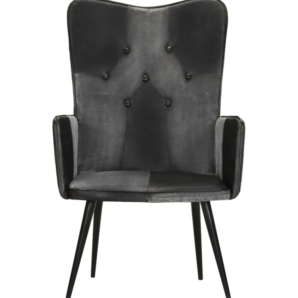 Sillón orejero Remo cuero 97x41x55 cm